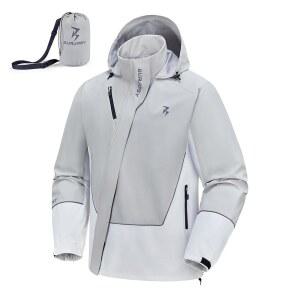 후드가 달린 버조시 남성용 패커블 레인 재킷, 통기성 레인코트 반사 풀오버 방수 윈드브레이커 사이클링 골프용