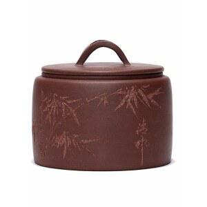 보이차보관항아리 가정용 단지 찻잎통 항아리 보관함 풍경화 세라믹 잎차 점토 보이차 버클