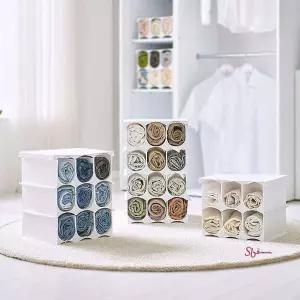 리빙박스정리 수납 바지 정리함 옷 3단 정리함옷wxy904