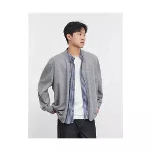 남자하프코트 바람막이 체크 니트 카디건 가을 재킷 ible3