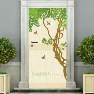 현관문 리폼 시트지_새들과 등나무 아래에서