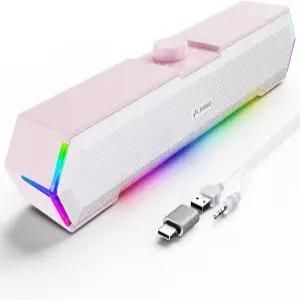 데스크톱용 LENRUE G11 컴퓨터 스피커 서지 클리어 사운드로 터치 라이트 PC 데스크톱 노트북 모니터용 USB