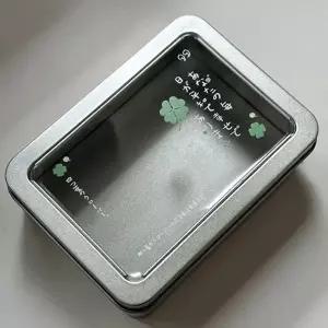 클로버 사각 투명 창 틴케이스 다꾸 빈티지 보관함 포카 포토카드