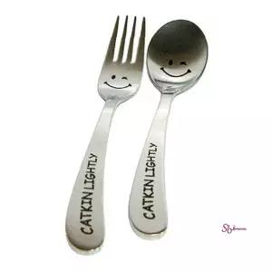 어린이 스마일 포크세트 스푼 수저 숟가락hij616