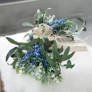 갈란드 블루베리 조화 리스 벽걸이 장식 대형 인테리어 소품