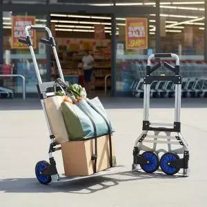 고중량 접이식 핸드카트 캠핑 마트 쇼핑 장바구니 캐리어 구르마