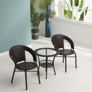 발코니 티타임 라탄 부부테이블 의자세트 베란다 야외