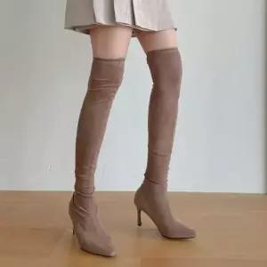 스판 스웨이드 하이힐 부츠 싸이