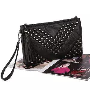 여성 양가죽 태슬 클러치 크로스백 포인트qrs920