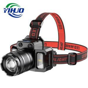 T51 충전식 LED 헤램프 캠프 머리 밝은빛 램프 로프손잡이