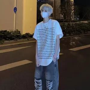 라운드넥 반팔티 남성 티 스트리트 셔츠 하이 레터링 프린트 반팔 5부 admr1