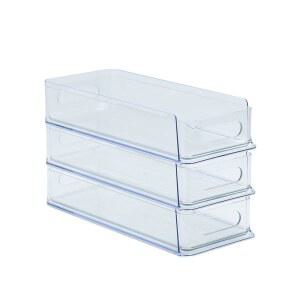 코너용 NINEWEN 3 티어 책상 서랍, 커피 스테이션용 플라스틱 보관 정리함, 싱크대 아래, 욕실 조리대 및 주방 캐비닛, 투명 스태커블 풀아웃 용기, 단락