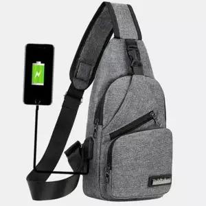 usb 충전 힙색 데일리 컴팩트 슬링백 남성 힙색 스트릿 가방 학생 크로스 나들이 메신저 어깨 레저