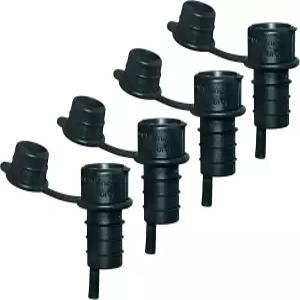 헤일리 코커 와인 병마개/부유/오일 식초 디스펜서 스파우트 캡 포함(4개 세트) 블랙