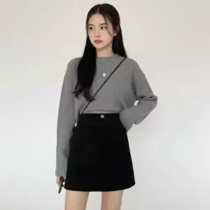 여성 치마 하이웨스트 블랙 A라인 미니 스커트