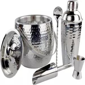 뚜껑과 스쿱 파티를 위한 음료 셰이커가 포함된 칵테일 바용 BREKX 단열 스 버킷 5종 세트 - 바텐더