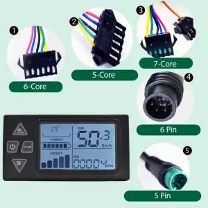 S861 산 UART2 전기 자전거 방수 조립 부품 24V/36V/48V 속도계 컴퓨터