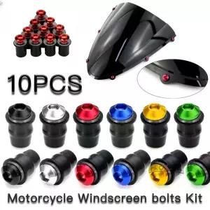 M5 * 16 5mm 오토바이 앞 유리 나사 볼트 혼다 CBR 600 F4i CBR1000RR CB400 VFR800 용 페어링 장착 키트