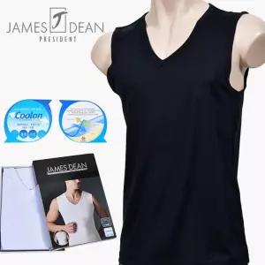남자 제임스딘 민소매티 남성 머슬런닝 매쉬 쿨링 운동 런닝 쿨론 냉감 브이넥 스포츠작업복 흡습속건