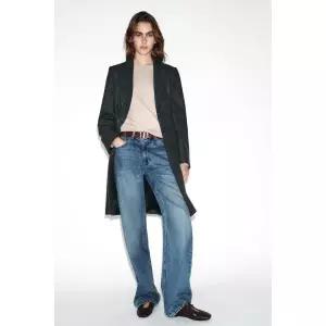 zara 자라 소프트 숄더 코트 - 그레이