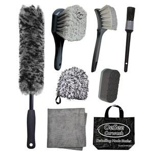 8PCS 프로 휠 클리닝 키트 - 울리스 브러시, 디테일 타이어 워시 미트, 드라이 타월 및 캐리어 온 백 스크래치 없는