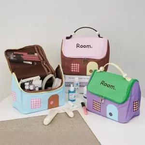 귀여운 집모양 대용량 여행용 속옷 화장품 파우치
