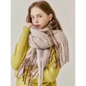 [르모하]헤어리 소프트 프린지 빅체크 머플러 LC5RSC015_P413048922