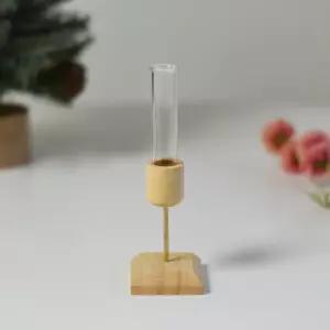 우드 인테리어 꽃병 한송이 화병 미니 시험관 유리병 장식 소품