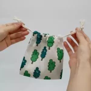 ( )색랜덤 1개 14x16 린넨 파우치 조리개형 주머니 가방 백 조임 끈 생리대 보관 더스트백