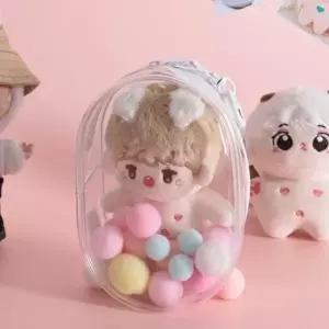 투명 PVC 인형 파우치 10cm 이타 백 미니 키링 솜 모루 솜깅이 피규어 가챠 봉제 보관 가방 정리 덕질템