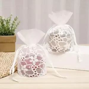 ( )순백 펀칭 레이스 주머니 망사 파우치 무지파 이너 소품 복주머니 방향제 선물