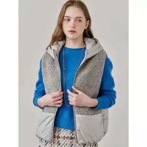 [르모하]부클 패딩 믹스 후드 베스트 LC4KVT003_P412930157