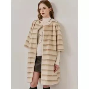 [르모하]벨 소매 페이크 시어링 밍크 퍼 코트 LC4FCT003_P412931352