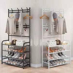 튼튼한 시스템 행거 드레스룸 철제 렉 옷 정리 랙 4단 수납장 선반 옷걸이 다용도