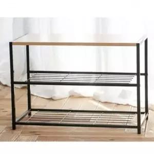 ( )수납장 다용도 블랙 3단 이지 조립선반 선반 철제선반