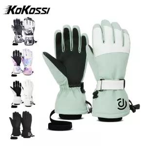 KoKossi 겨울 스키 장갑 방수 터치 스크린 오토바이 스노우 보드 남성 여성 양털 따뜻한 눈