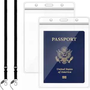 틴레이드 방수 여권 홀더 파우치 티켓 남성용 포켓 조절식 랜야드가 있는 여행용 지갑