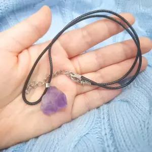 퍼플 천연석 목걸이 스톤 팬던트 돌목걸이