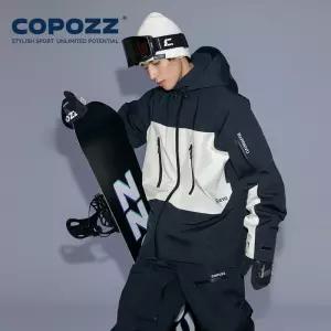 COPOZZ 겨울 따뜻한 스키 코트 남성 트랙수트 후드 스포츠 스노우보드 재킷 산악 여성 아웃웨어 방풍 의류