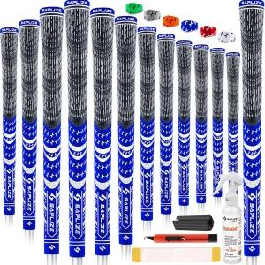 SAPLIZE 크로스 코드 골프 그립 13개 세트 테이프 또는 풀 리그리핑 키트 표준/중간/점보 로우 테이퍼