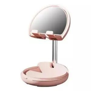 다기능 접이식 핸드폰 거치대 겸 화장 거울 스마트폰 휴대폰 태블릿 탁상 화장대 스탠드