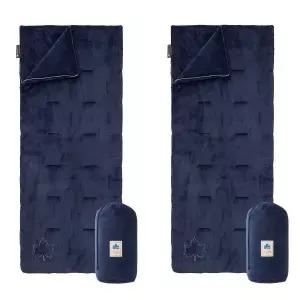 [로고스]플란넬 침낭 2 블루 1+1 캠핑