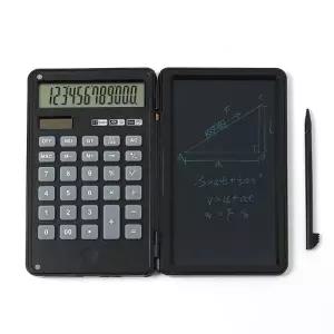 ( )클레버 휴대용 접이식 전자 메모패드 계산기 블랙