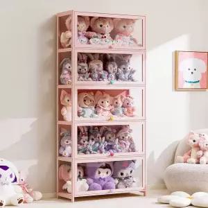 아크릴 투명 진열장 4단 케이스 건담 인형 장식장 보관함 [벚꽃가루] 한 문에 40장.