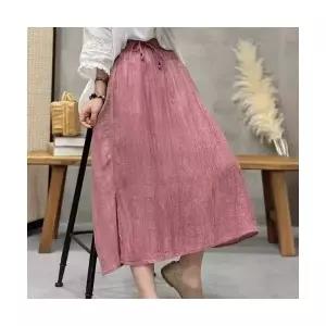 여자 스커트 롱 여름 앤티크 모시 밴딩 스트링 미디 퓨어 A라인 치마 원템5