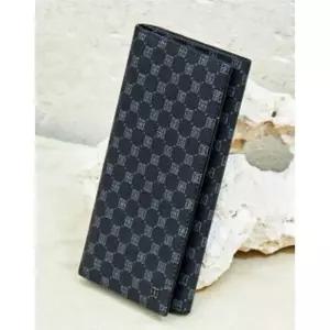 [국내매장판] 닥스 ACC 루이스 PVC 블랙 가죽 로고 DD 패턴 장지갑 DBWA4E121 244763