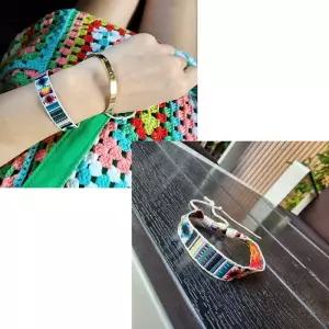 컬러플 보헤미안 스타일 매듭 팔찌 발찌 길이조절 레트로 줄 커플 우정