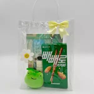 PVC 투명 구디백 1호 (13x15x7cm) 쇼핑백 젤리 와인포장 간식 어린이집 생일선물