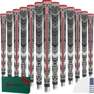 고울프 프리미엄 크로스 코드 천연 고무 골프 그립 13팩 백 리브 15pc 테이프 또는 풀 키트로 제어 기능이