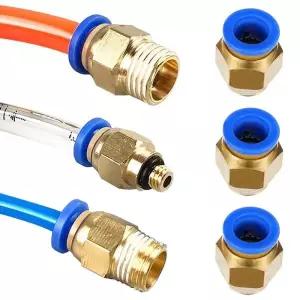 5Pcs PC 4mm 6mm 8mm 10mm 12mm M5 나사 호스 피팅 파이프 퀵 커넥터 공압 공기
